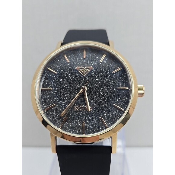 Roxy The Royal Womens Quartz Watch Black Glitter Dial Rose Gold Tone New Battery main image 6